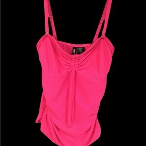 DKNY Hot Pink Women’s Tankini Top Medium Swimwear Bandeau Lined